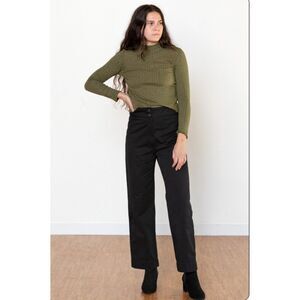 Ali Golden Cotton Fly Pants in Dark Forest Green - Large